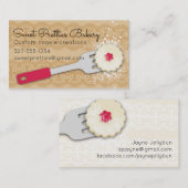 Eigen gekleurde geleidesuiker koekje spatula visitekaartje (Voorkant / Achterkant)