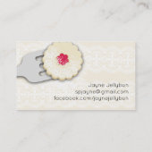 Eigen gekleurde geleidesuiker koekje spatula visitekaartje (Achterkant)