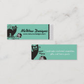 Eigen gekleurde zwarte garens voor haakjes van kat mini visitekaartje (Voorkant / Achterkant)