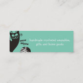 Eigen gekleurde zwarte garens voor haakjes van kat mini visitekaartje (Achterkant)