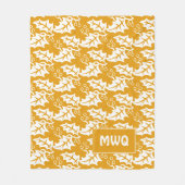 Eigen gele bladeren MONOGRAM Fleece Deken (Voorkant)