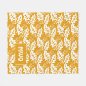 Eigen gele bladeren MONOGRAM Fleece Deken (Voorkant (Horizontaal))
