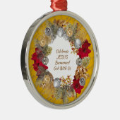 Eigen gele CELEBRATE JESUS-kerstmis Metalen Ornament (Rechts)