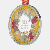 Eigen gele CELEBRATE JESUS-kerstmis Metalen Ornament (Links)