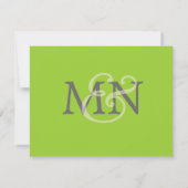 Eigen gele groene moderne bruiloft met de datum save the date (Achterkant)