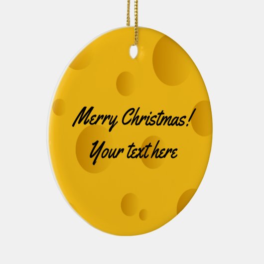 Eigen gele zwitserse kerstboom keramisch ornament (Rechts)