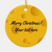 Eigen gele zwitserse kerstboom keramisch ornament (Voorkant)