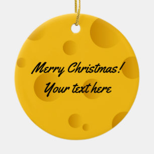 Eigen gele zwitserse kerstboom keramisch ornament