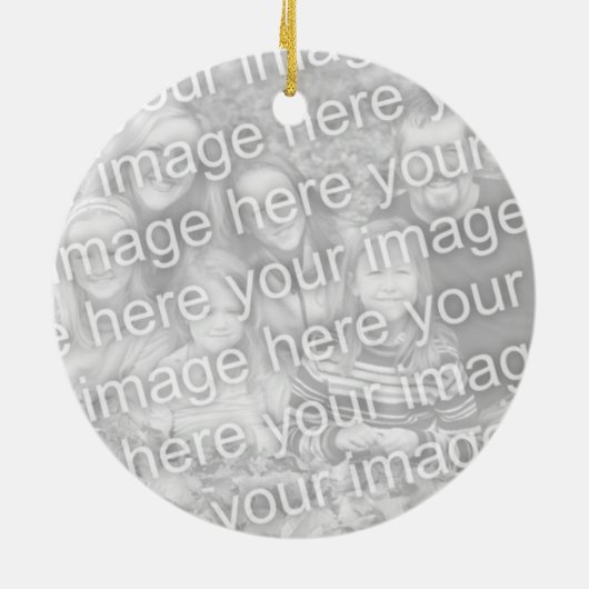 Eigen gele zwitserse kerstboom keramisch ornament (Achterkant)