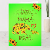 Eigen gelukkige moeders Dag MAMA BEER Zonbloemen M Kaart (Voorkant)