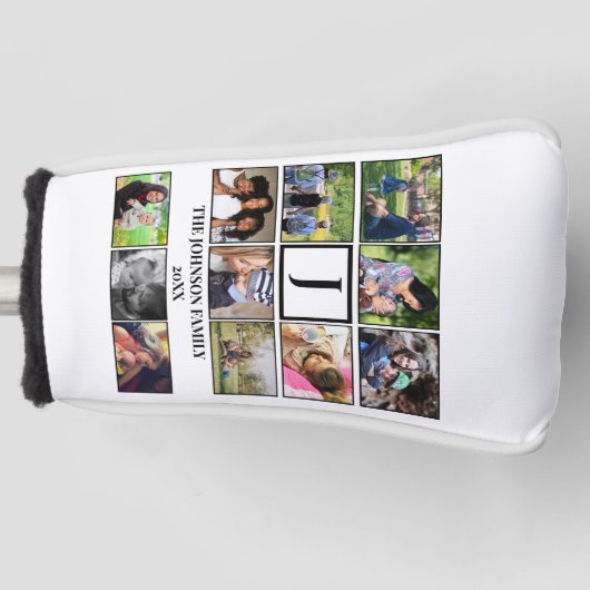 Eigen gezinsmonogram 11 Fotocollage Golfheadcover (Voorkant)