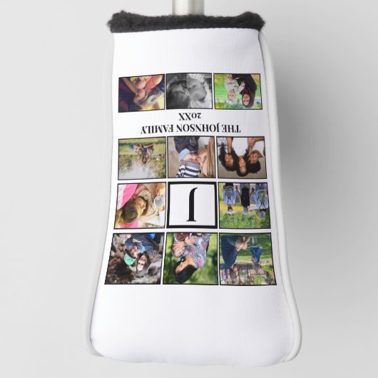 Eigen gezinsmonogram 11 Fotocollage Golfheadcover (Draai 90)