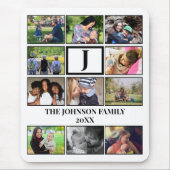 Eigen gezinsmonogram 11 Fotocollage Muismat (Voorkant)