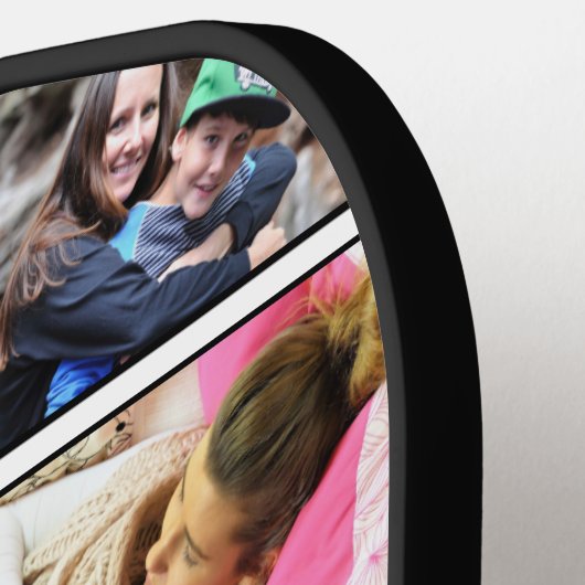 Eigen gezinsmonogram 11 Fotocollage Pickleball Paddle (Links Detail)