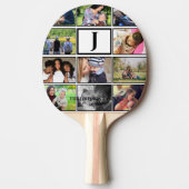 Eigen gezinsmonogram 11 Fotocollage Tafeltennisbatje (Voorkant)