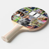 Eigen gezinsmonogram 11 Fotocollage Tafeltennisbatje (Voorkant Gekanteld)