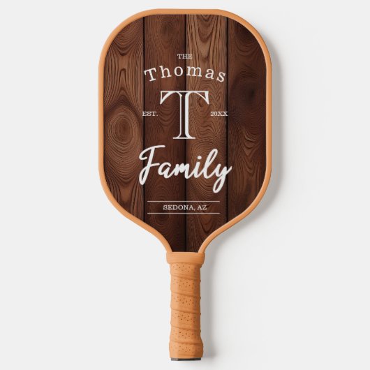 Eigen gezinsmonogram pickleball paddle (Voorkant)