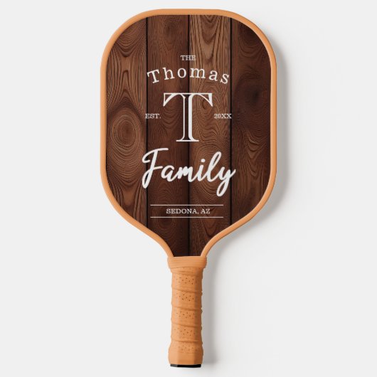 Eigen gezinsmonogram pickleball paddle (Achterkant)