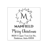 Eigen gezinsmonogram, vrolijk kerstfeest rubberstempel (Afrduk)