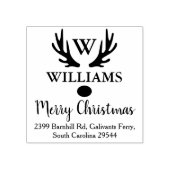 Eigen gezinsmonogram, vrolijk kerstfeest rubberstempel (Afrduk)