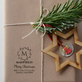 Eigen gezinsmonogram, vrolijk kerstfeest rubberstempel