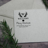 Eigen gezinsmonogram, vrolijk kerstfeest rubberstempel