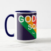 Eigen Gods viadreerregenboogscript Christelijk Mok (Links)