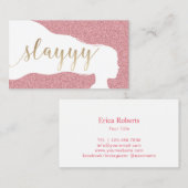 Eigen Gold Script-Roos Gold Glitter Salon Visitekaartje (Voorkant / Achterkant)