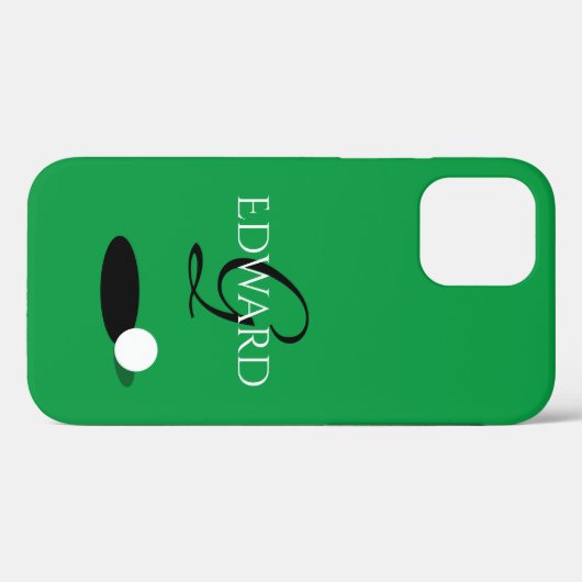 Eigen golfer naam monogram groene golfbal Case-Mate iPhone case (Achterkant (horizontaal))
