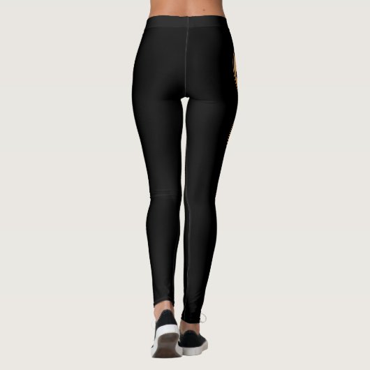 Eigen goud en zwarte zakelijke Logo - Stijlvol min Leggings (Achterkant)