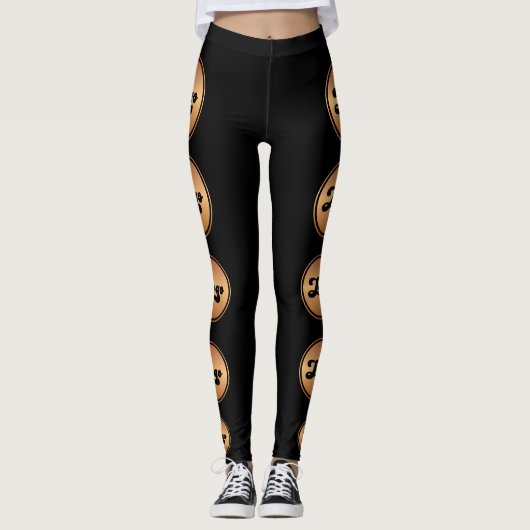 Eigen goud en zwarte zakelijke Logo - Stijlvol min Leggings (Voorkant)