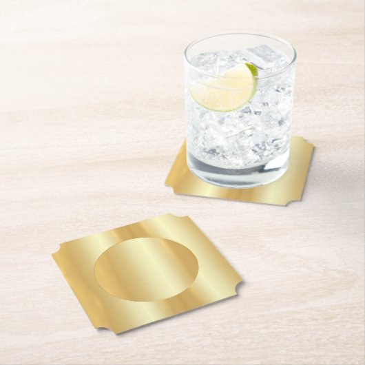 Eigen goudblik Blank, elegante Sjabloon Moderne Kartonnen Onderzetters (Insitu)