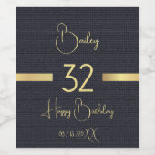 Eigen gouddagnaam Zwarte Wijnlabel Wijn Etiket (Enkel label)