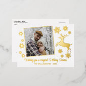 Eigen gouddeer en snowflakes Gold Folie Feestdagen Briefkaart (Voorkant / Achterkant)