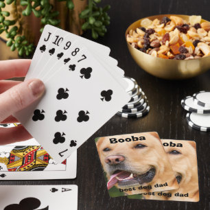 Eigen gouden hondenhondenfoto, vaders dag pokerkaarten