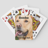 Eigen gouden hondenhondenfoto, vaders dag pokerkaarten (Achterkant)