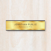Eigen gouden look elegant moderne Sjabloon met hog Deurbordje (Voorkant)