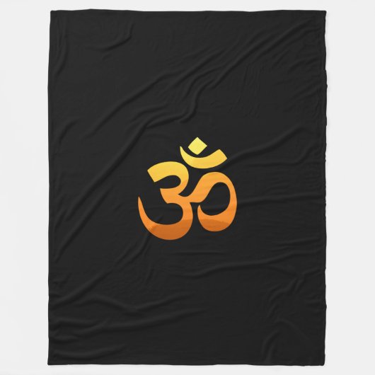 Eigen gouden zonMeditation Yoga Om Mantra Symbol Fleece Deken (Voorkant)