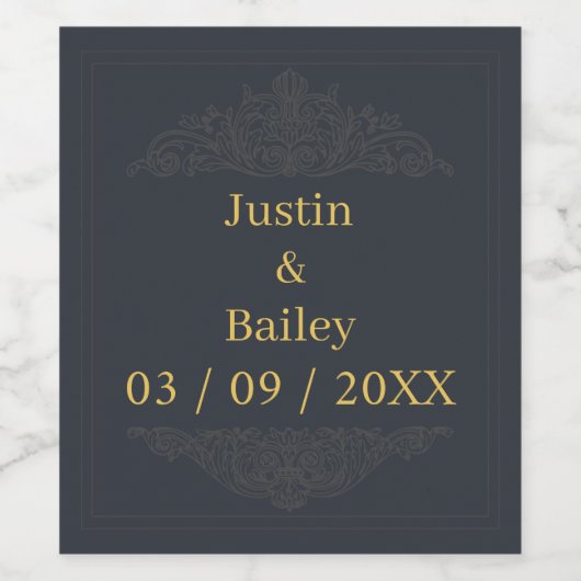 Eigen goudenlabel wijn etiket (Enkel label)