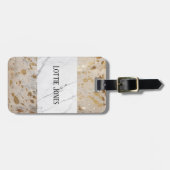Eigen goudkleurige witte Koeienhuid afdrukken baga Bagagelabel (Voorkant horizontaal)