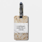 Eigen goudkleurige witte Koeienhuid afdrukken baga Bagagelabel (Achterkant verticaal)