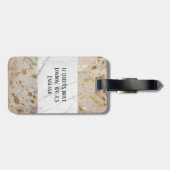 Eigen goudkleurige witte Koeienhuid afdrukken baga Bagagelabel (Achterkant horizontaal)