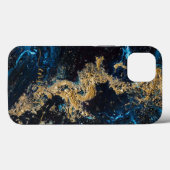 Eigen goudmarmer Blue Marble Cell Phone 11 12 13 Case-Mate iPhone Case (Achterkant (horizontaal))