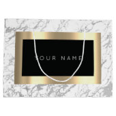 Eigen goudmetallische minimale marmer groot cadeauzakje (Achterkant)