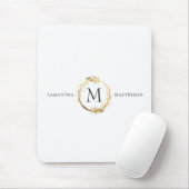 Eigen goudmonogram Botanische Foliage met adem Muismat (Met muis)