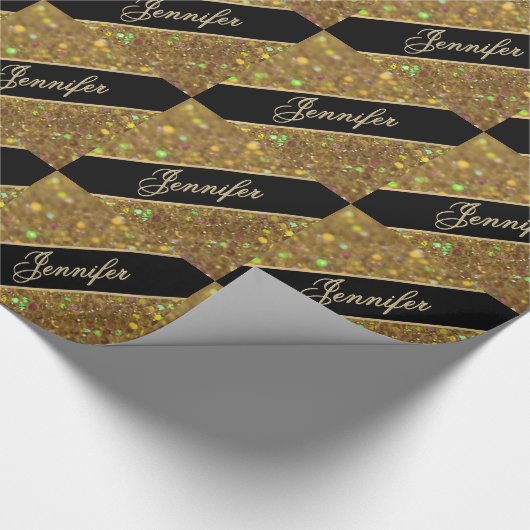 Eigen goudmonogram cadeaupapier (Hoek)