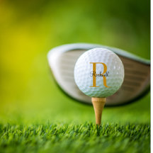 Eigen goudmonogram Naam Initiaal Golfbal