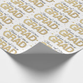 Eigen goudolie Glitter Confetti Afstuderen Cadeaupapier (Hoek)