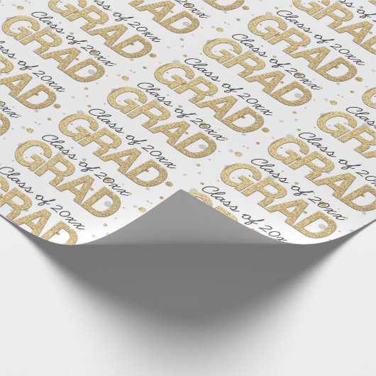 Eigen goudolie Glitter Confetti Afstuderen Cadeaupapier (Hoek)