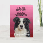 Eigen grens Collie Birthday Kaart (Voorkant)